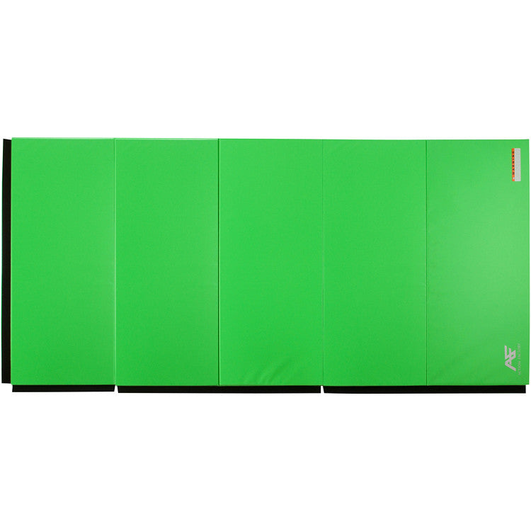 Folding Gymnastics Mat, 4'x8'x1-3/8 - Lime Green | Hook and Loop fastener  on 2 short sides